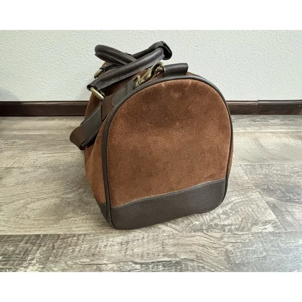 Vintage Marlboro 2003 Guts Grit Gear Brown Suede Leather Duffle Travel Bag RARE